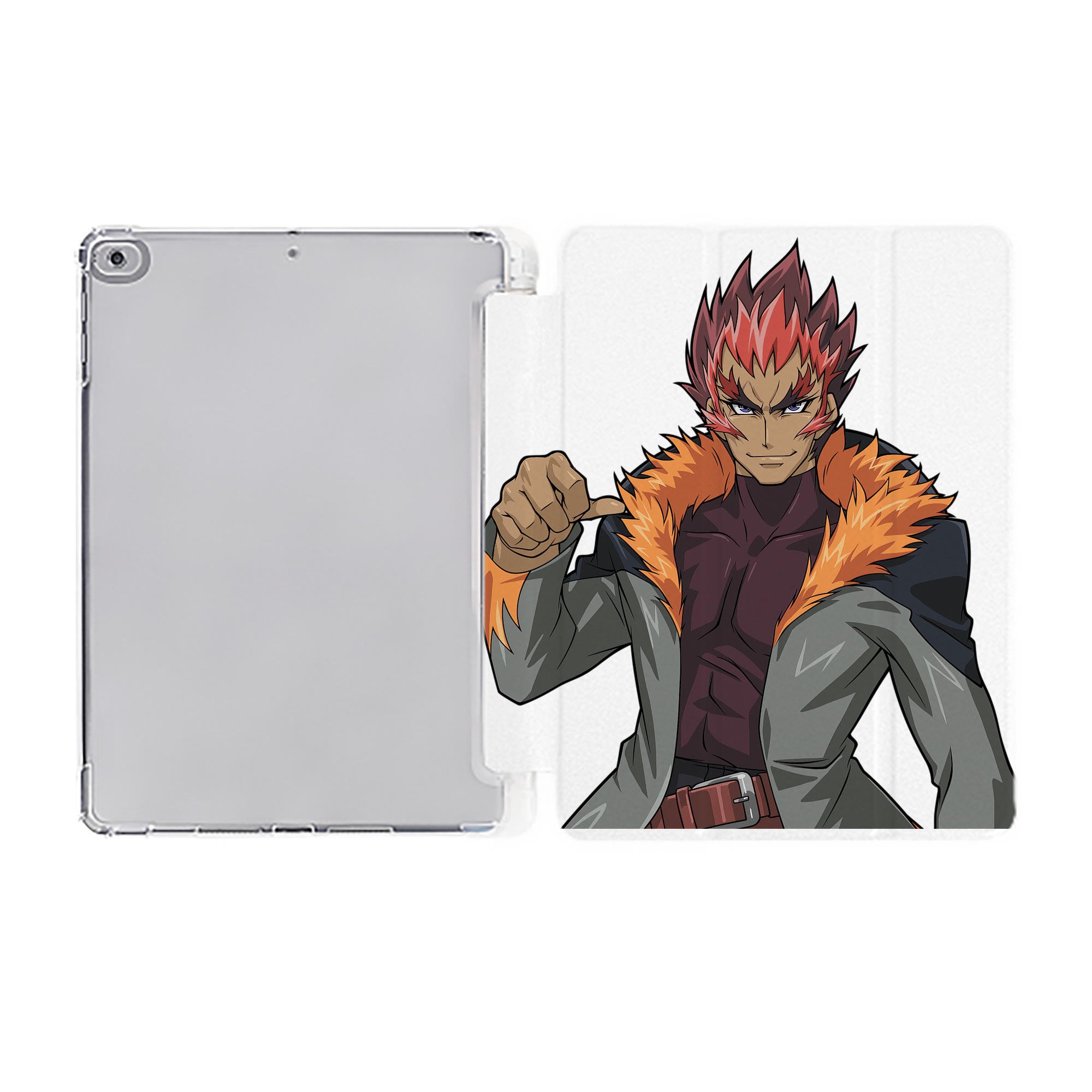 （画像用） 遊☆戯☆王 Yu-Gi-Oh! IPad ケース ペン収納付き 三つ折りスタンド PUレザー×シリコン 対応機種9.5/10.5/10.9インチ